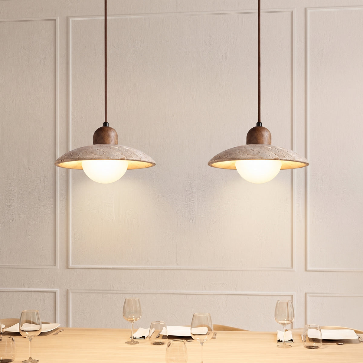Osla 2/3 Head Travertine Pendant Light