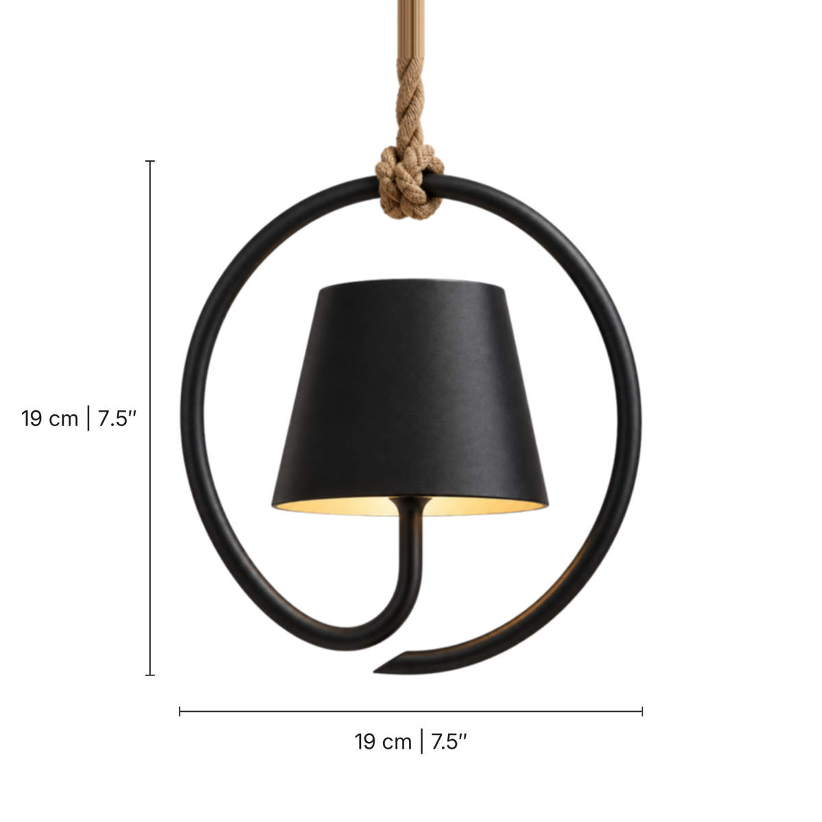Outdoor Rechargeable Pendant Light size drawing