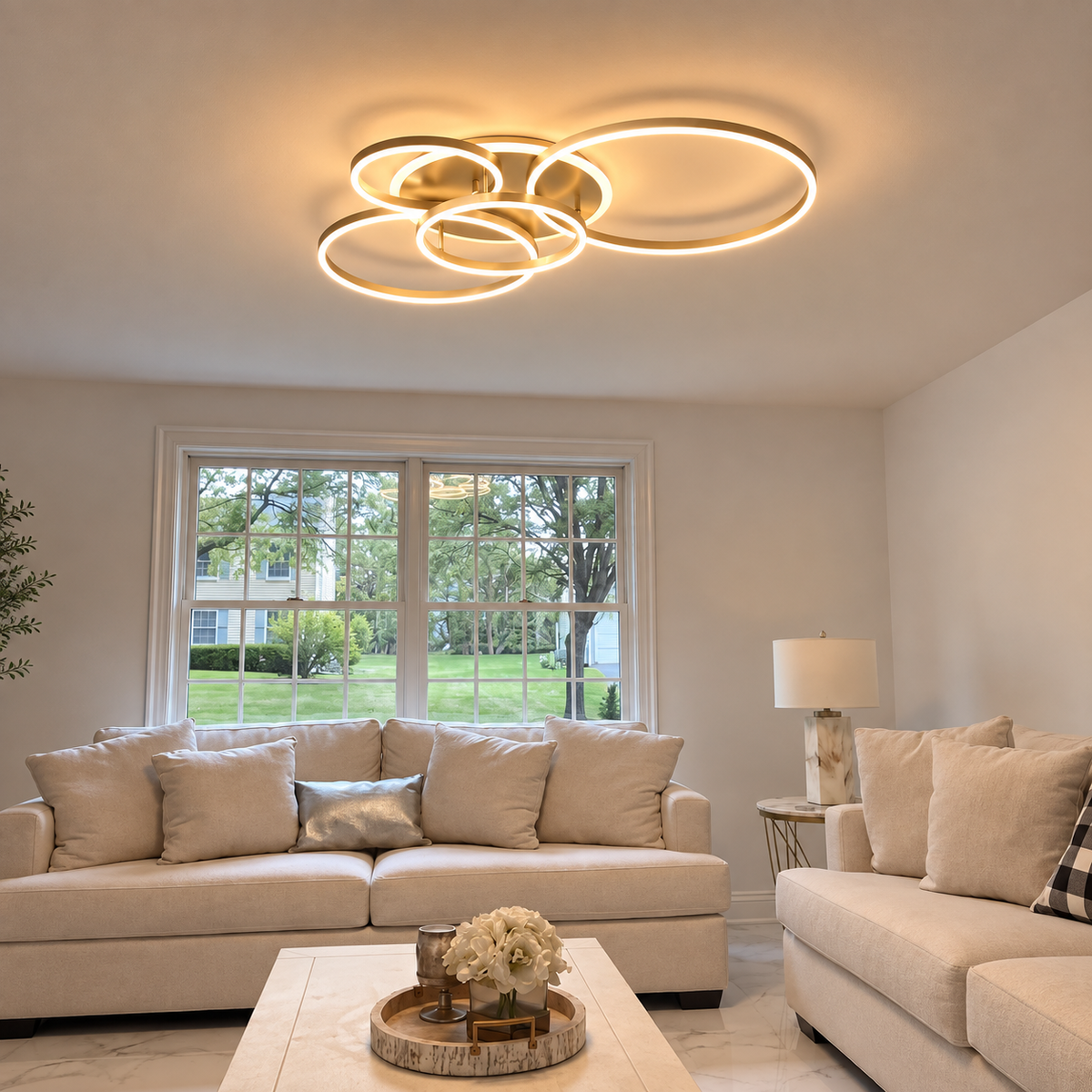Randale's Gold Ceiling Light With Remote Dimmer