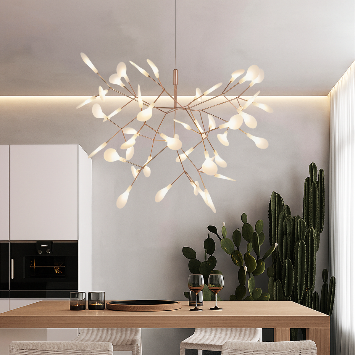 Firefly Pendelleuchte in Roségold