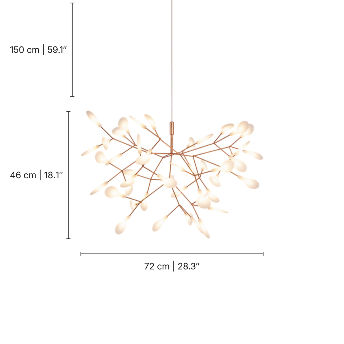 Firefly Pendelleuchte in Roségold