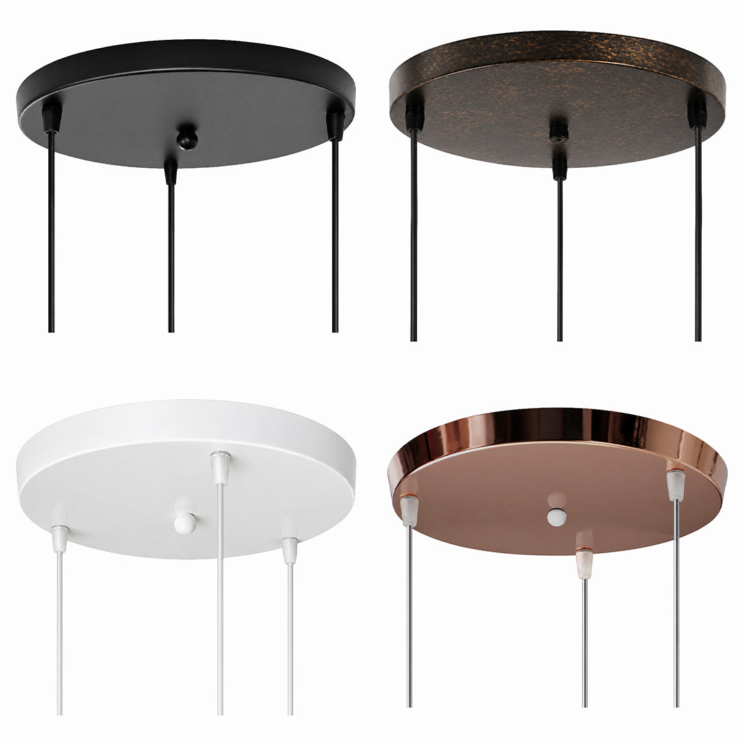 Round ceiling canopy in black, white, rose gold and rust