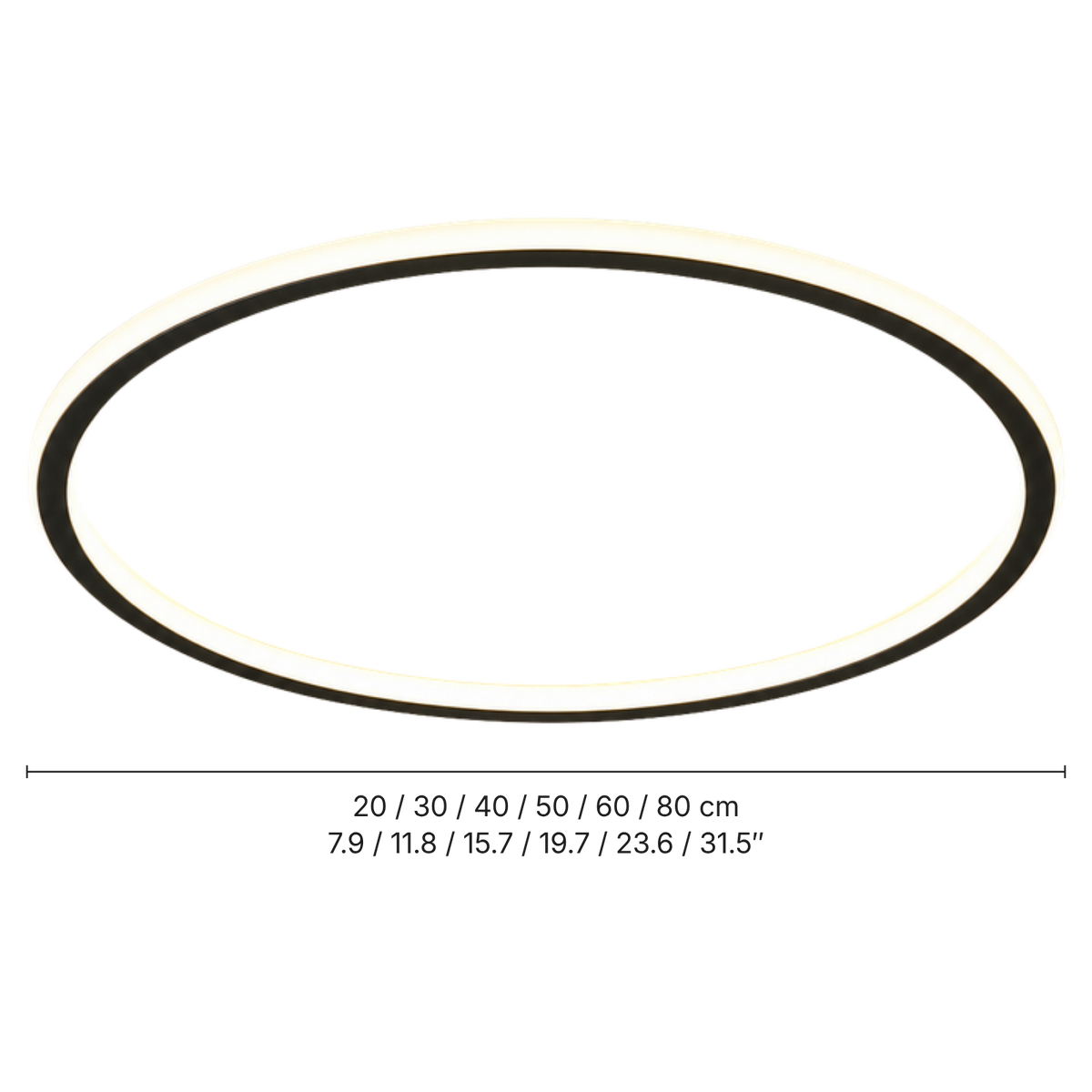 Scandinavian Round Ceiling Light size drawing