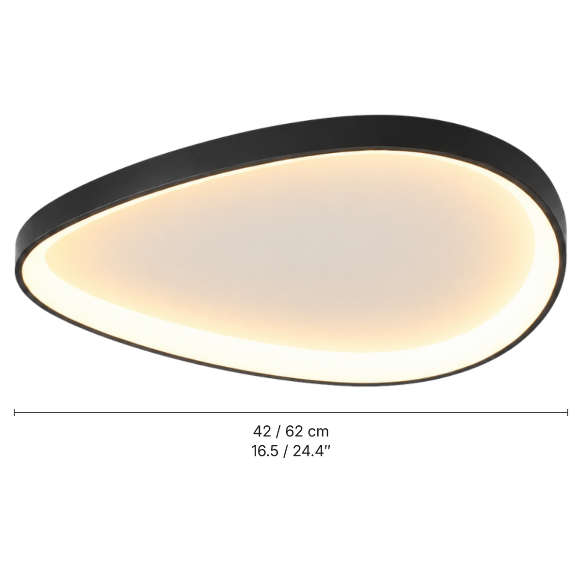 Single Black Armure Ceiling Light With Remote Dimmer