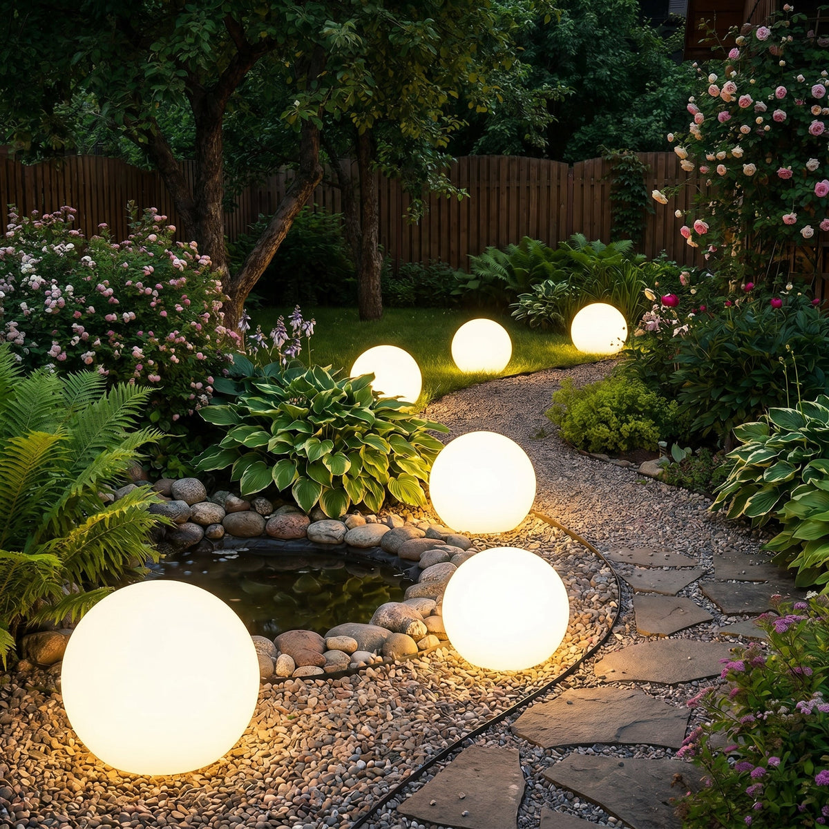 Solcellehavekugle – trådløs udendørslampe