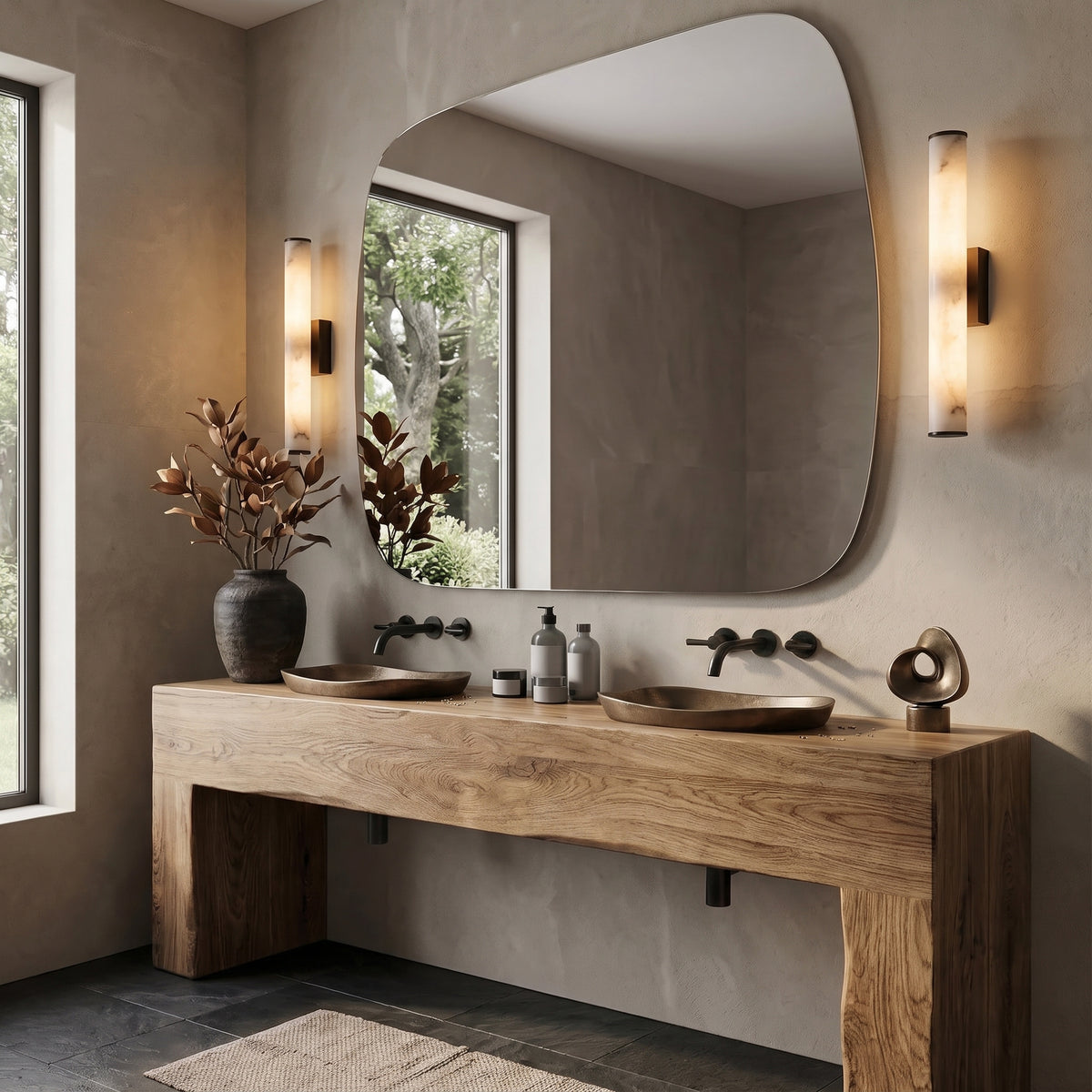 Solid Marble Cilinder Wall Light