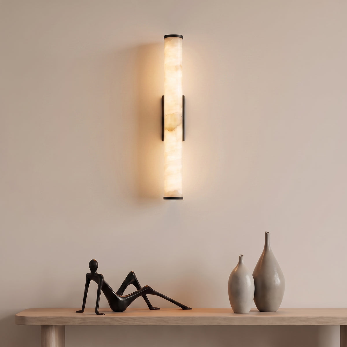 Solid Marble Cilinder Wall Light