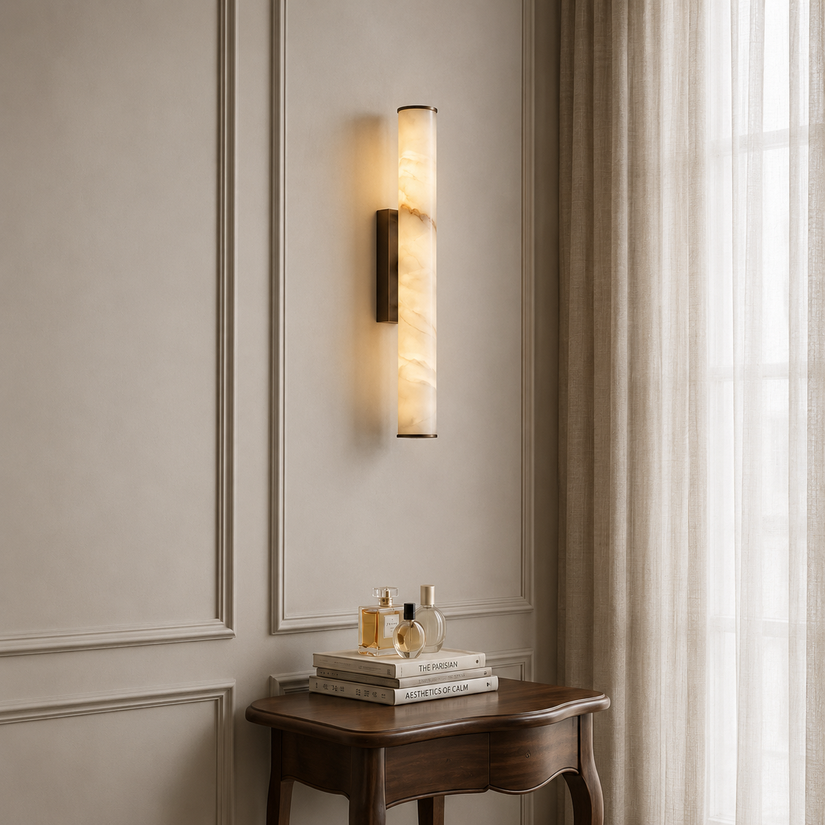 Solid Marble Cilinder Wall Light