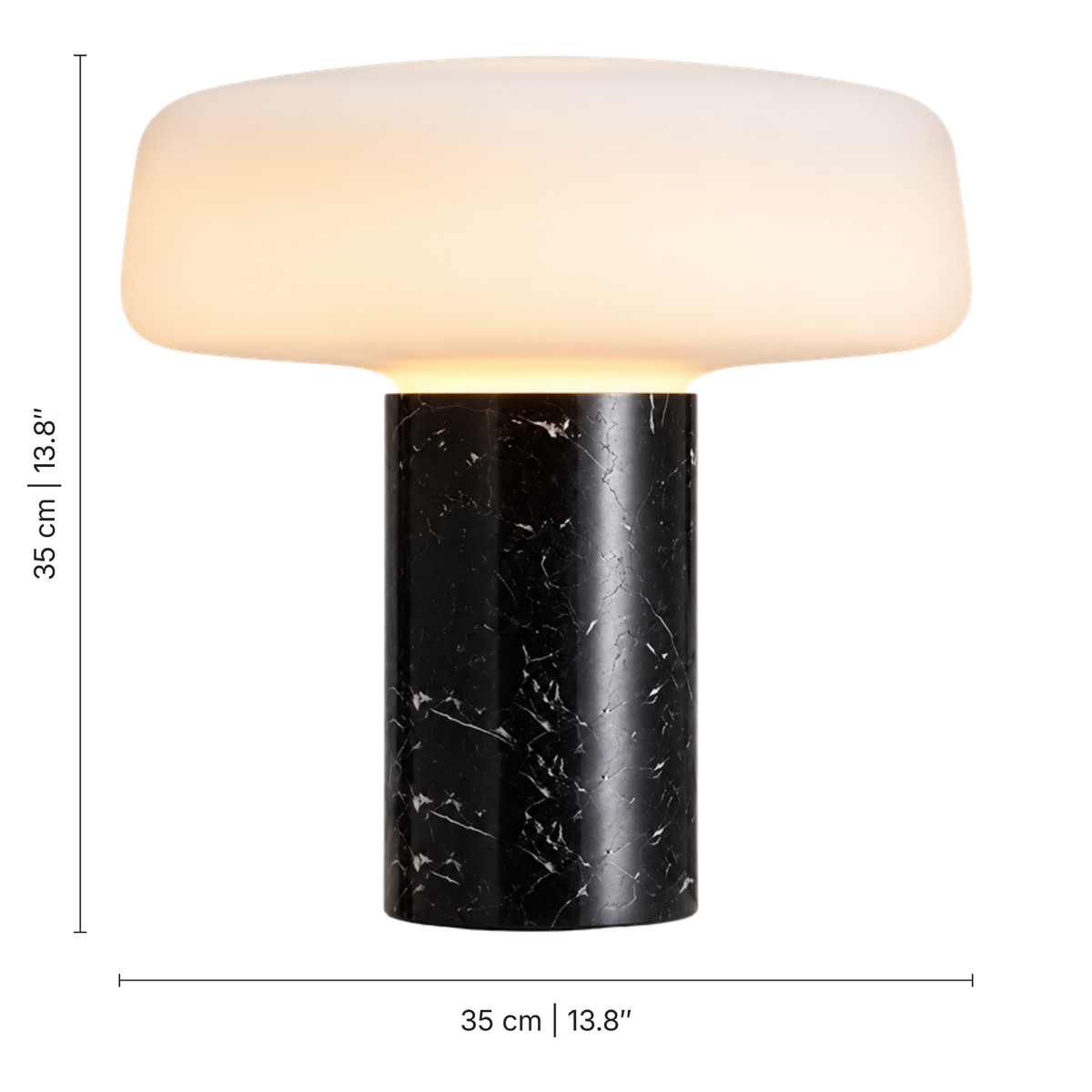 Velka dansk marmorbordlampe