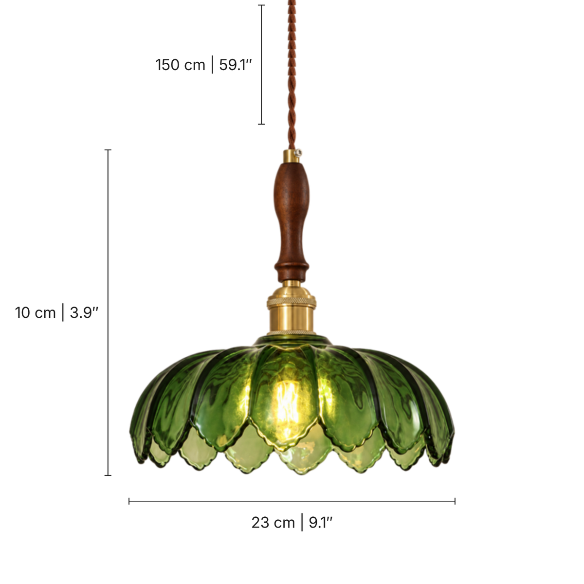 Vintage Glass Flower Pendant Light