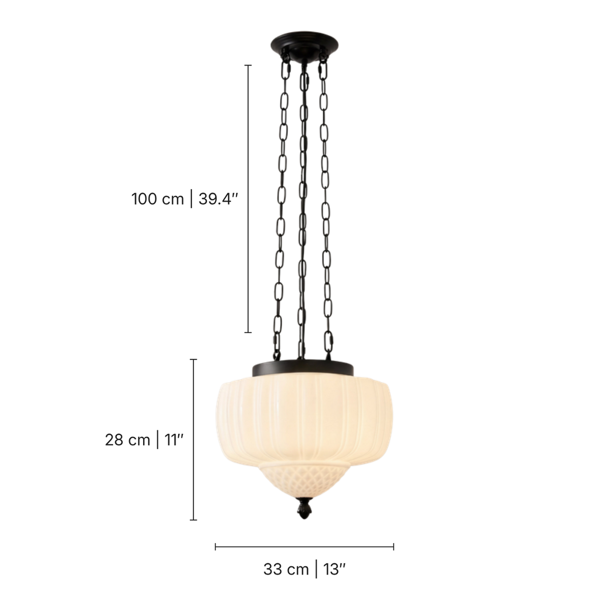 Vintage Milky White Pendant Light